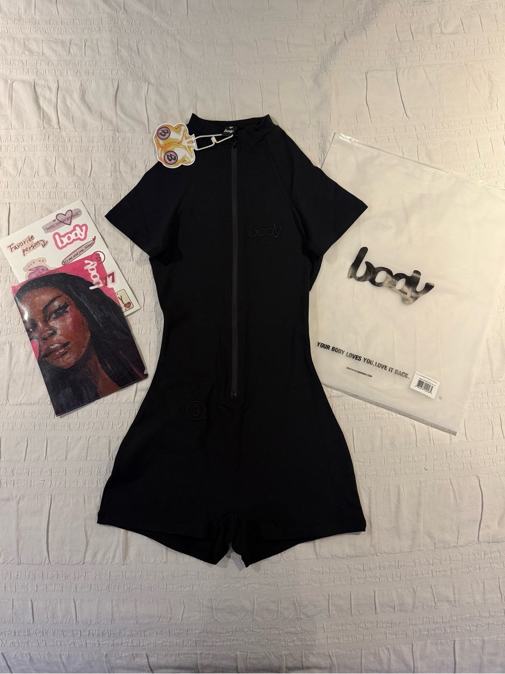 Body by Raven Tracy Body Basics Romper in Black - New With Tags